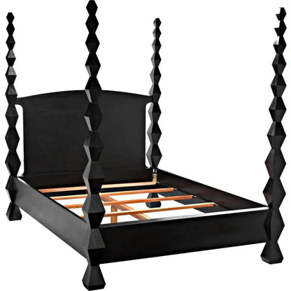 Brancusi Black Wooden Bed Frame - LOOMLAN - Noir - Beds