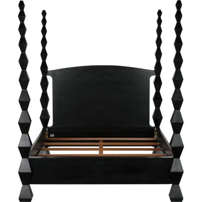 Brancusi Black Wooden Bed Frame - LOOMLAN - Noir - Beds
