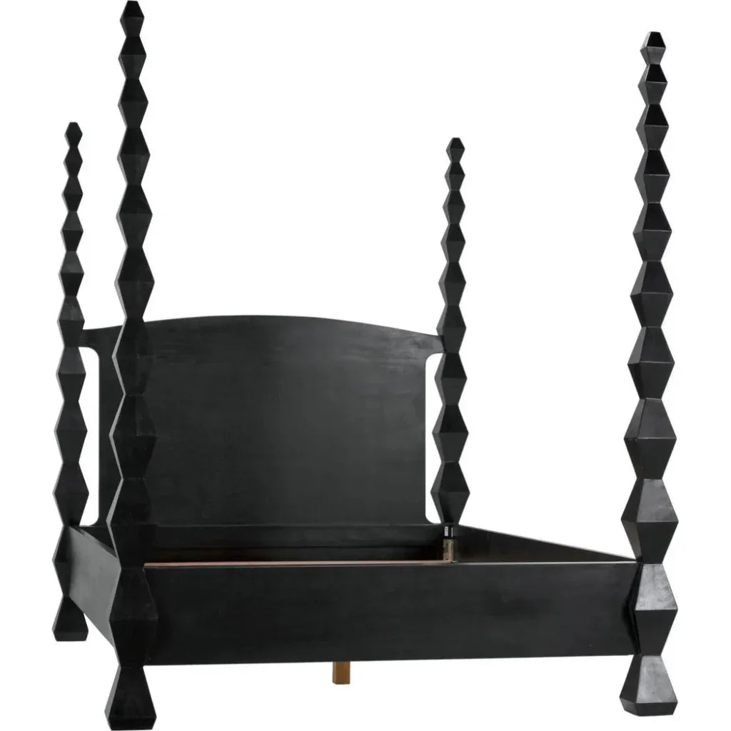 Brancusi Black Wooden Bed Frame - LOOMLAN - Noir - Beds