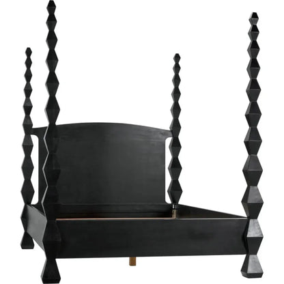 Brancusi Black Wooden Bed Frame - LOOMLAN - Noir - Beds