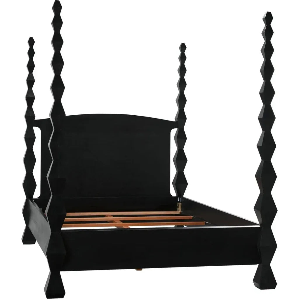 Brancusi Black Wooden Bed Frame - LOOMLAN - Noir - Beds