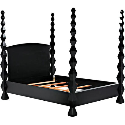 Brancusi Black Wooden Bed Frame - LOOMLAN - Noir - Beds
