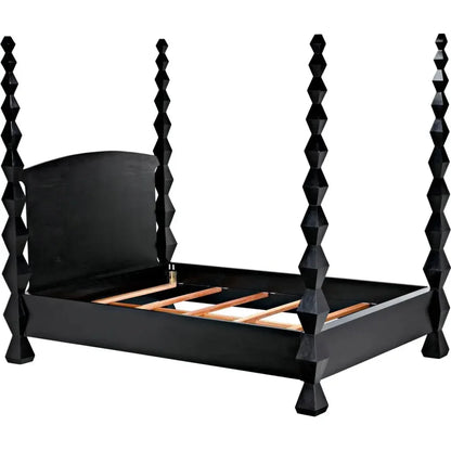 Brancusi Black Wooden Bed Frame - LOOMLAN - Noir - Beds