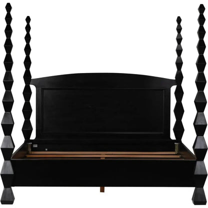 Brancusi Black Wooden Bed Frame - LOOMLAN - Noir - Beds