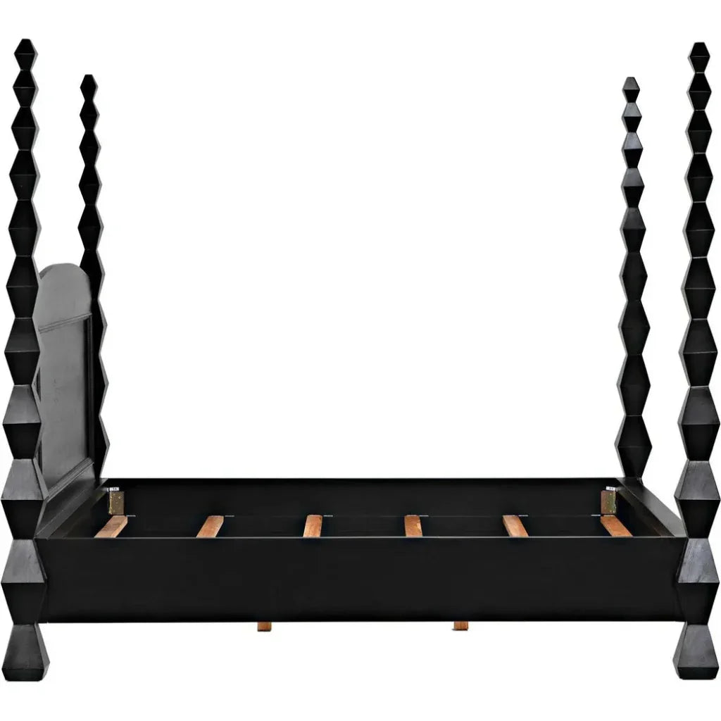 Brancusi Black Wooden Bed Frame - LOOMLAN - Noir - Beds