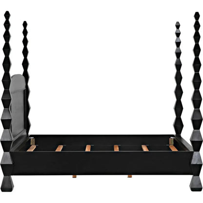 Brancusi Black Wooden Bed Frame - LOOMLAN - Noir - Beds