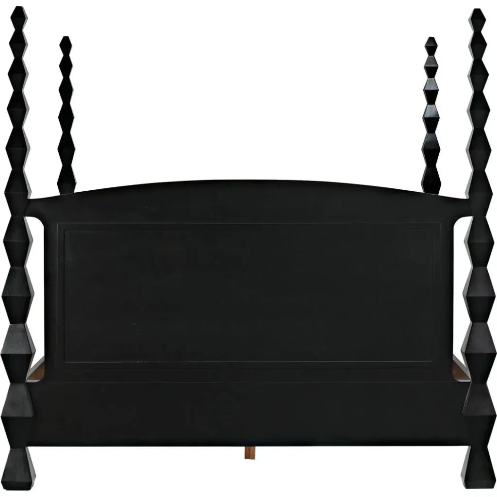 Brancusi Black Wooden Bed Frame - LOOMLAN - Noir - Beds