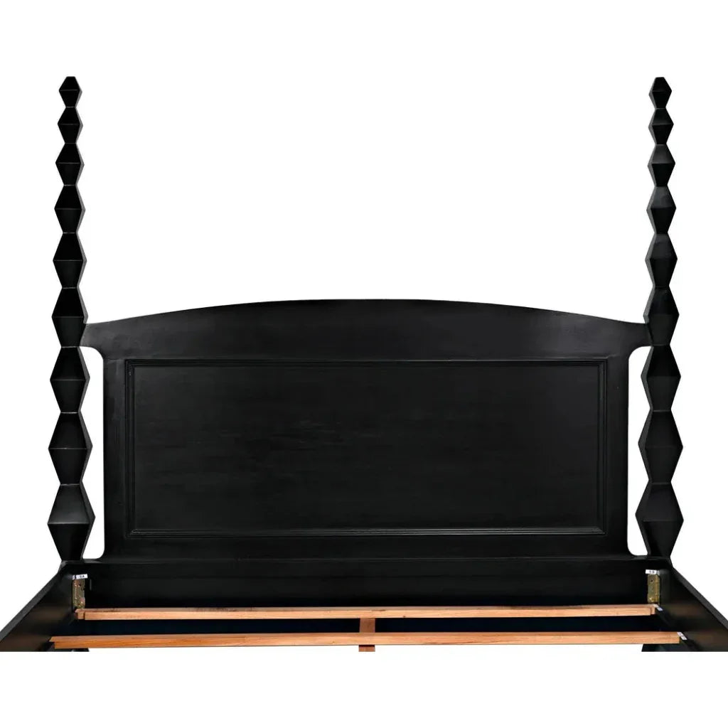 Brancusi Black Wooden Bed Frame - LOOMLAN - Noir - Beds