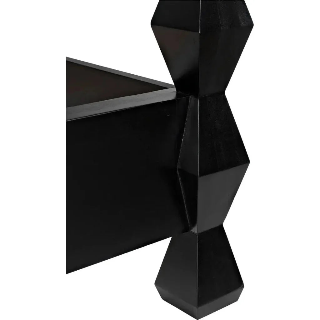 Brancusi Black Wooden Bed Frame - LOOMLAN - Noir - Beds