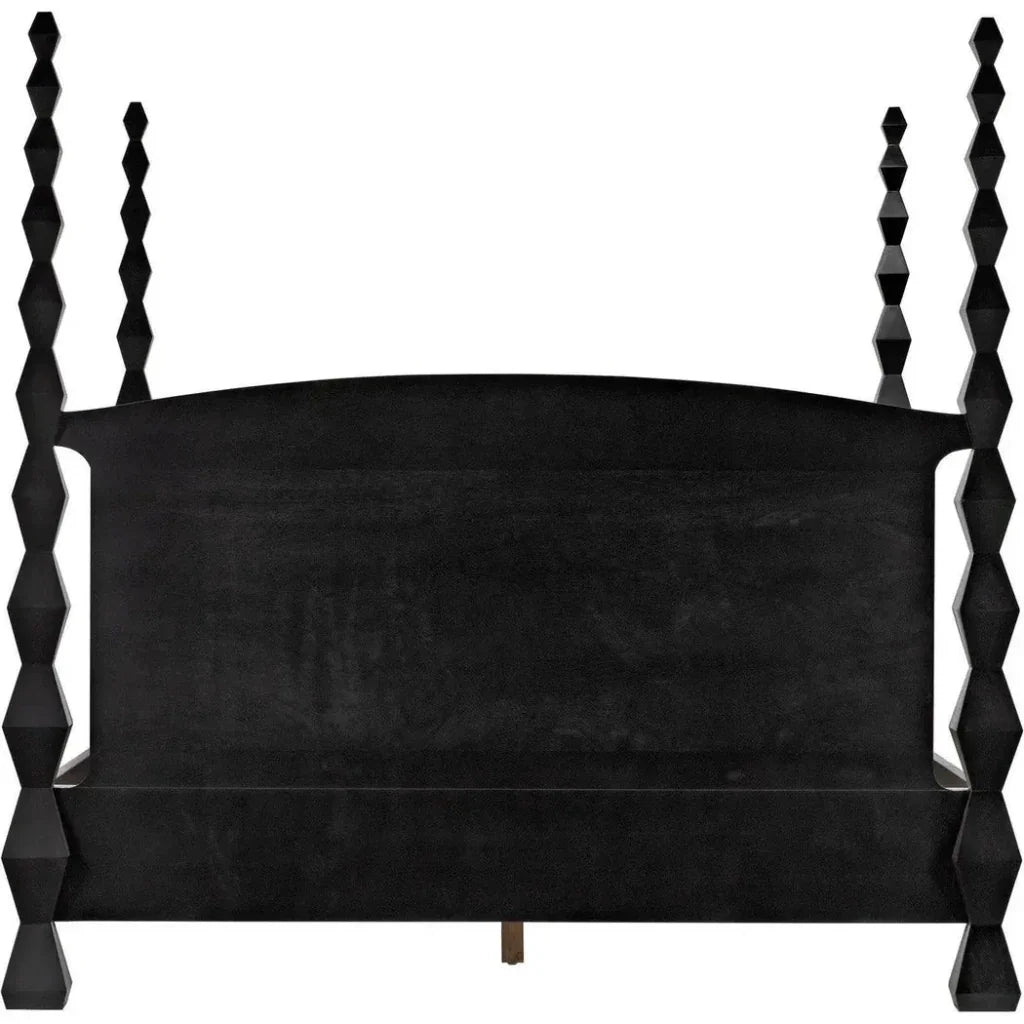 Brancusi Black Wooden Bed Frame - LOOMLAN - Noir - Beds