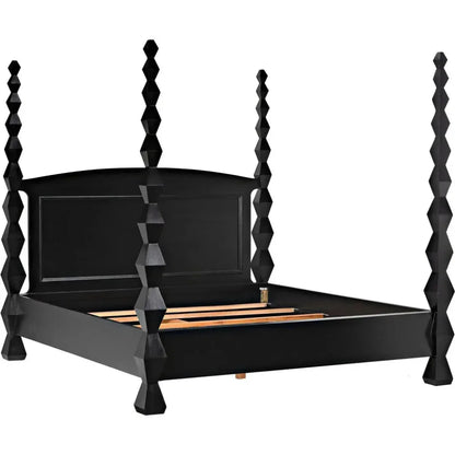 Brancusi Black Wooden Bed Frame - LOOMLAN - Noir - Beds