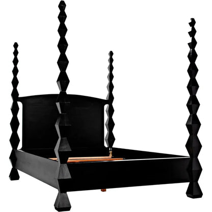 Brancusi Black Wooden Bed Frame - LOOMLAN - Noir - Beds