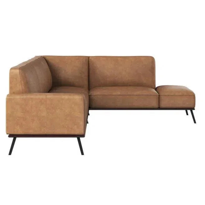 Brandi Sofa Chaise Camel Leather With Modern - LOOMLAN - SUNPAN - Sofas & Loveseats