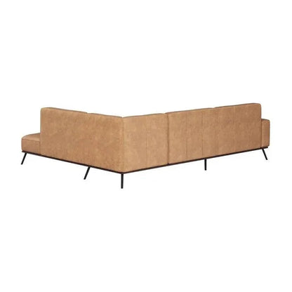 Brandi Sofa Chaise Camel Leather With Modern - LOOMLAN - SUNPAN - Sofas & Loveseats
