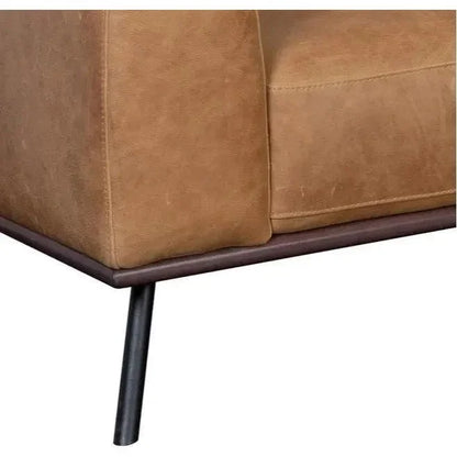 Brandi Sofa Chaise Camel Leather With Modern - LOOMLAN - SUNPAN - Sofas & Loveseats