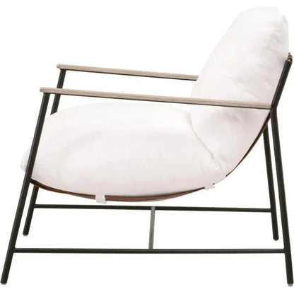 Brando Club Chair White LiveSmart Performance Feather - LOOMLAN - Essentials For Living - Accent Chairs