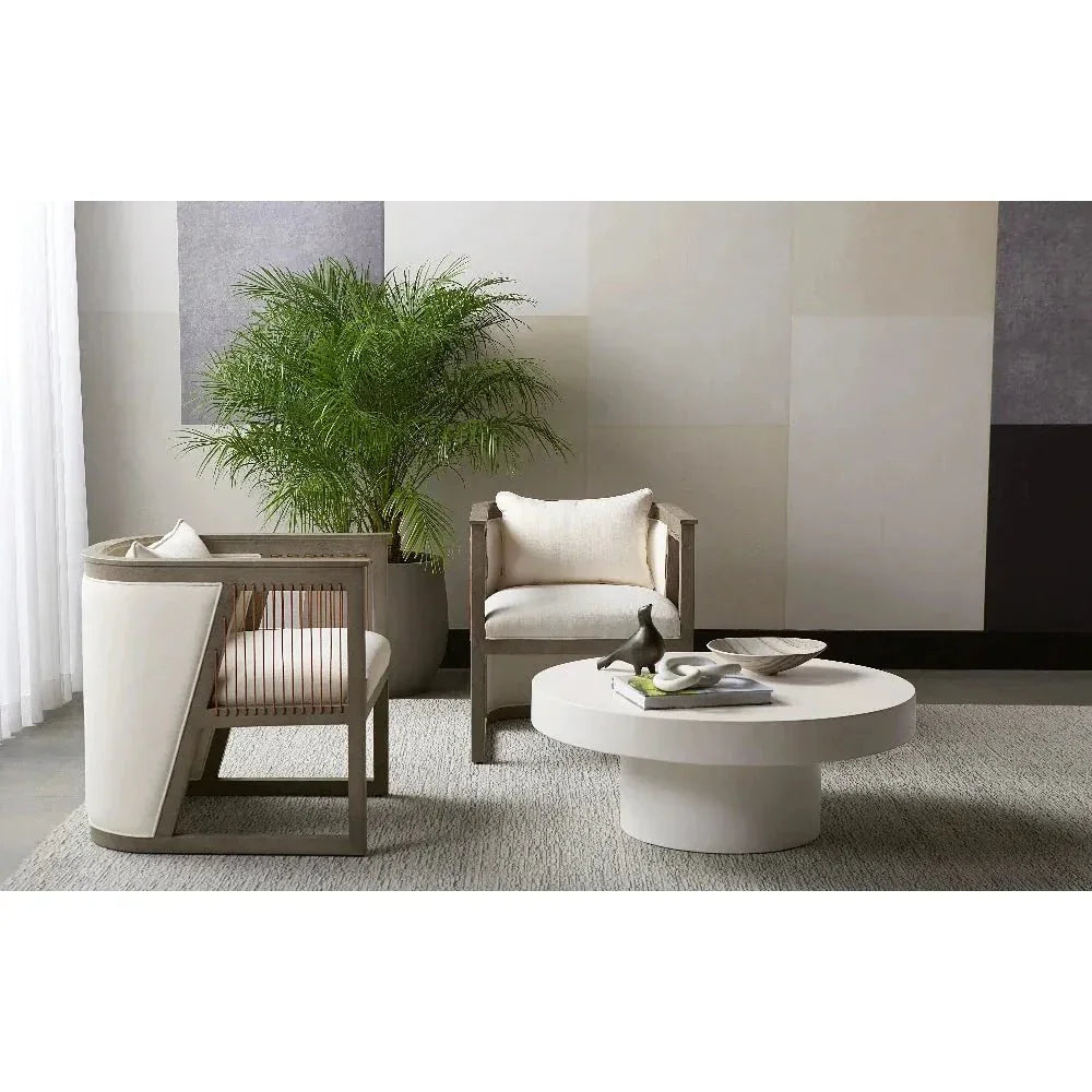 Brando Concrete Outdoor Round Coffee Table-Outdoor Coffee Tables-SUNPAN-LOOMLAN