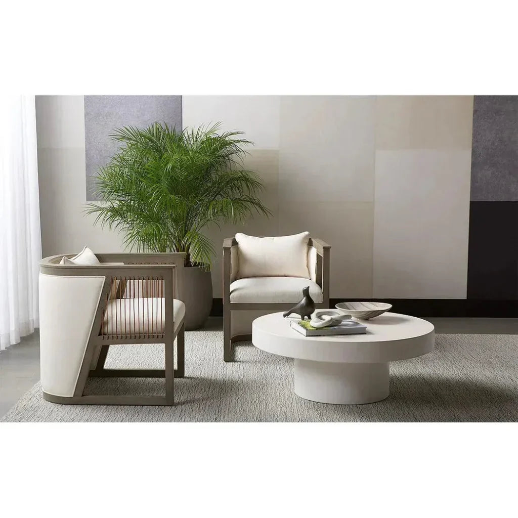 Brando Concrete Outdoor Round Coffee Table-Outdoor Coffee Tables-SUNPAN-LOOMLAN