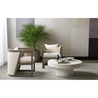 Brando Concrete Outdoor Round Coffee Table-Outdoor Coffee Tables-SUNPAN-LOOMLAN