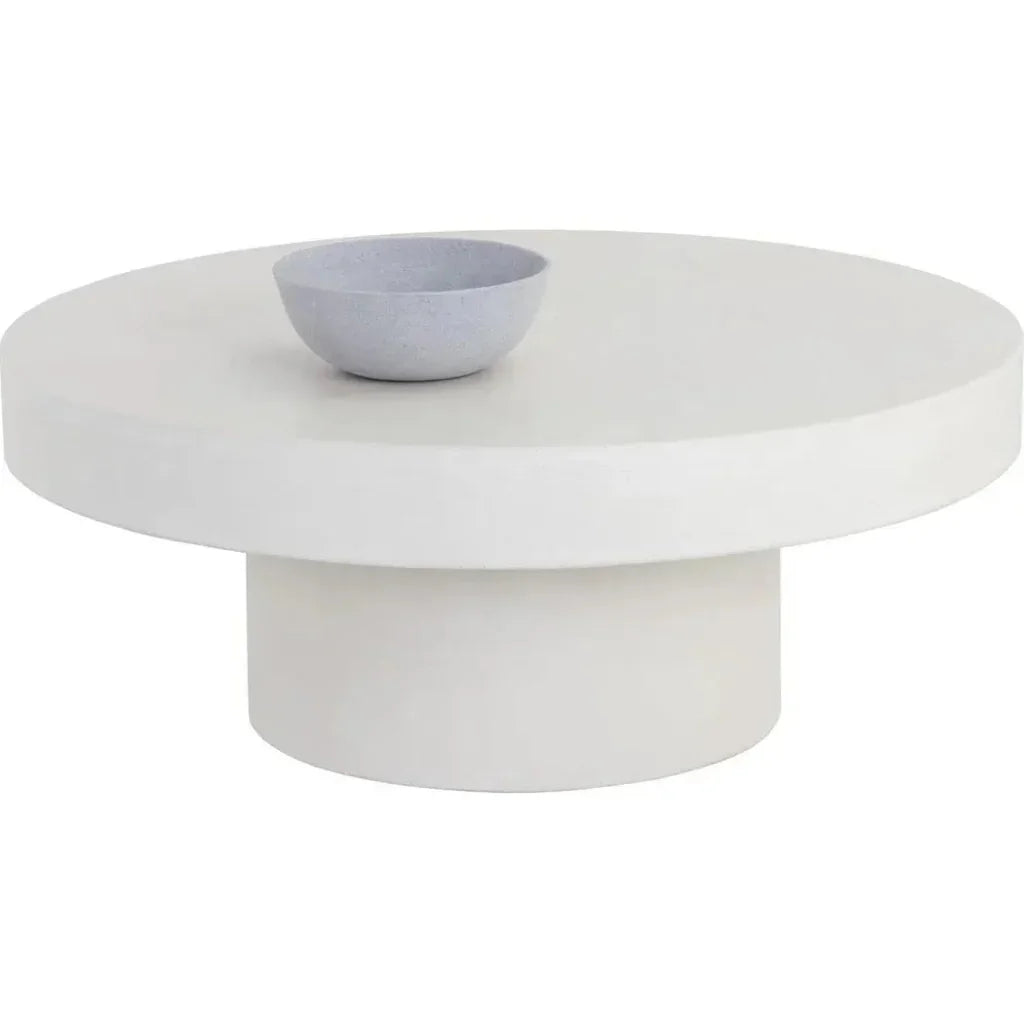 Brando Concrete Outdoor Round Coffee Table-Outdoor Coffee Tables-SUNPAN-LOOMLAN