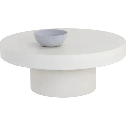 Brando Concrete Outdoor Round Coffee Table-Outdoor Coffee Tables-SUNPAN-LOOMLAN