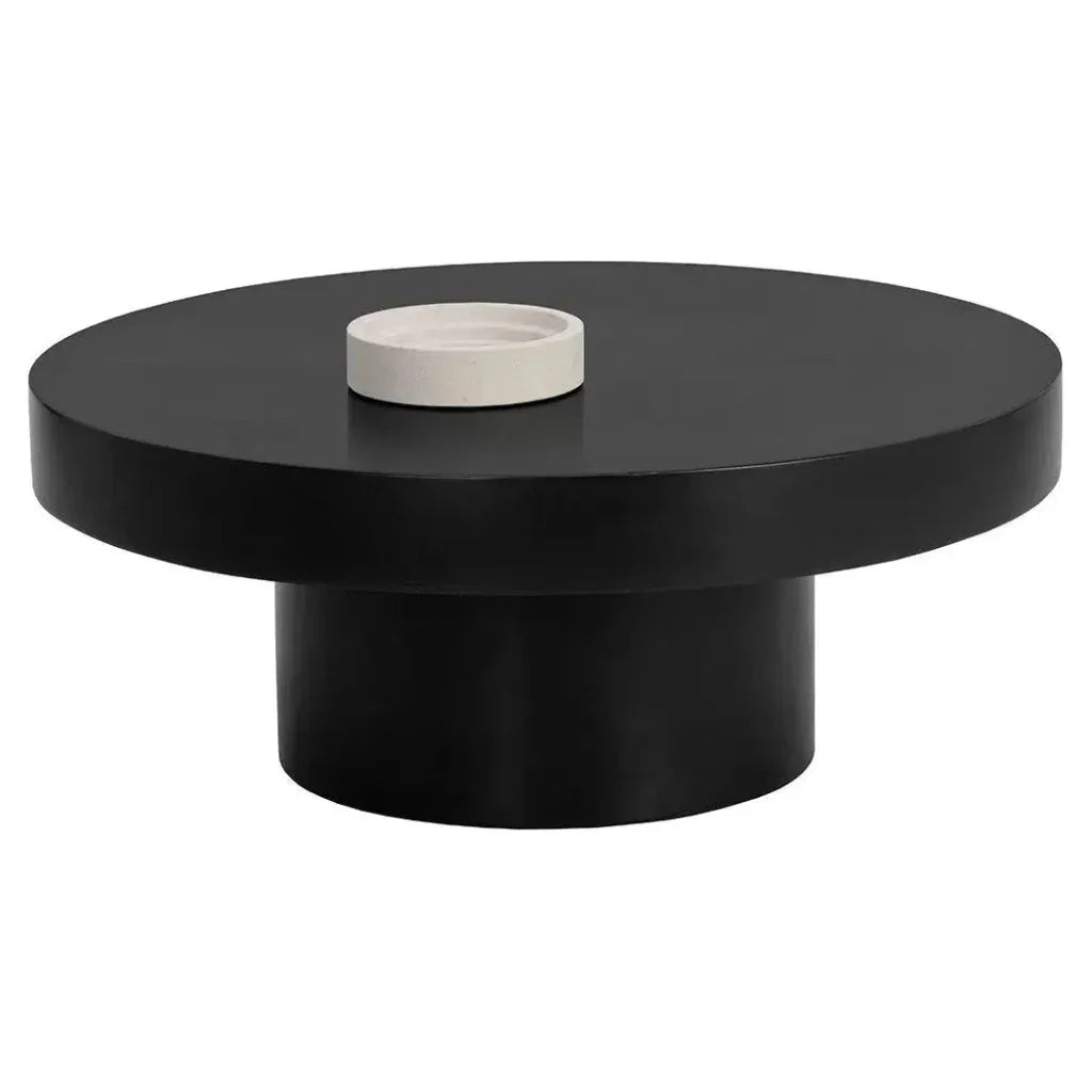 Brando Concrete Outdoor Round Coffee Table-Outdoor Coffee Tables-SUNPAN-LOOMLAN