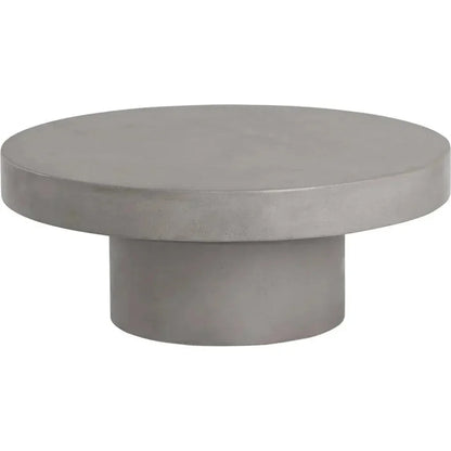 Brando Concrete Outdoor Round Coffee Table-Outdoor Coffee Tables-SUNPAN-Grey-LOOMLAN