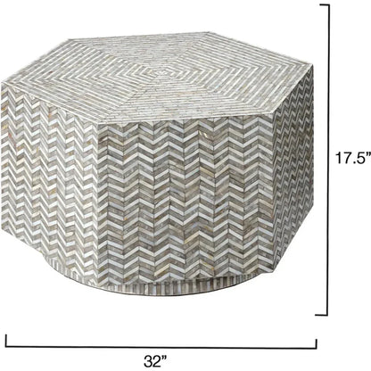 Brando Hexagon Coffee Table Mother Of Pearl - LOOMLAN - Jamie Young - Coffee Tables