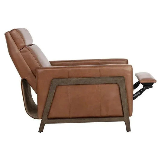 Brandon Recliner Shalimar Tobacco Leather Chair - LOOMLAN - SUNPAN - Club Chairs