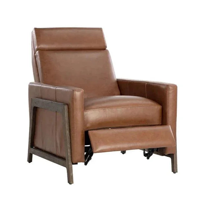 Brandon Recliner Shalimar Tobacco Leather Chair - LOOMLAN - SUNPAN - Club Chairs