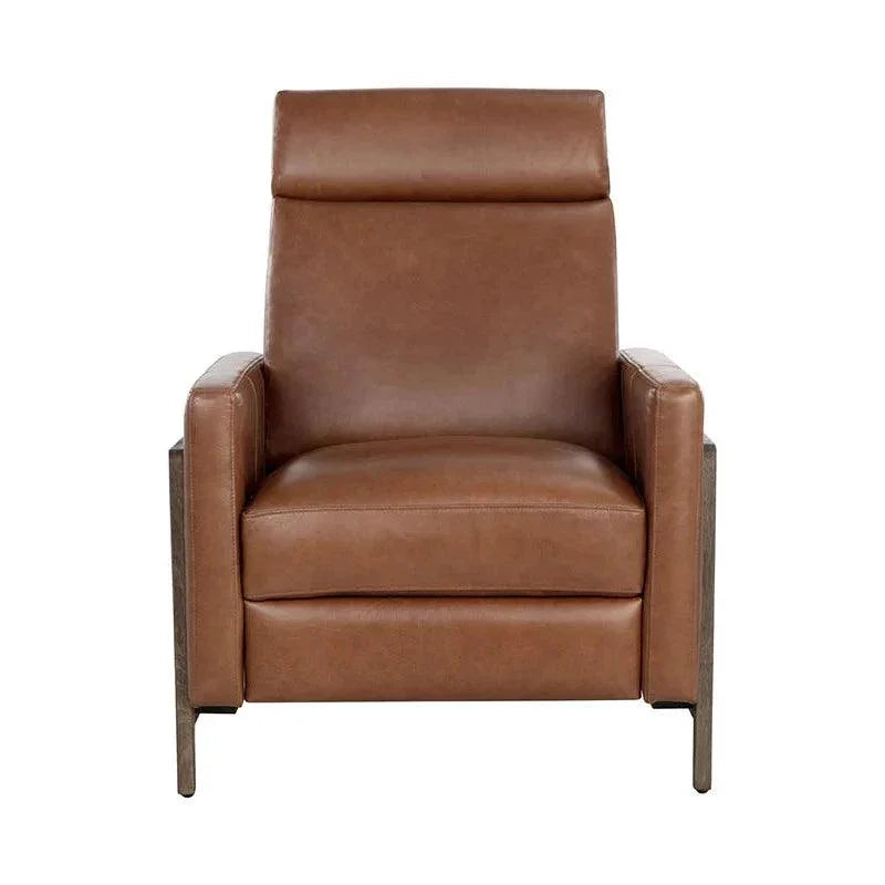 Brandon Recliner Shalimar Tobacco Leather Chair - LOOMLAN - SUNPAN - Club Chairs