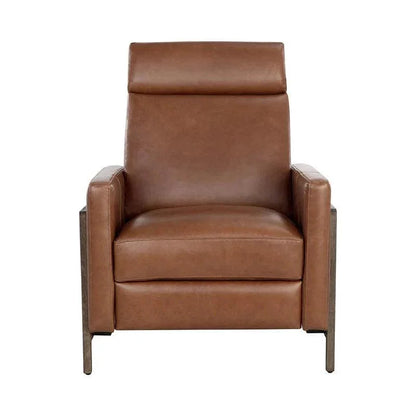Brandon Recliner Shalimar Tobacco Leather Chair - LOOMLAN - SUNPAN - Club Chairs