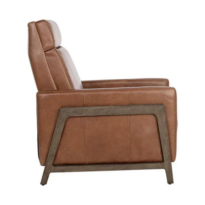 Brandon Recliner Shalimar Tobacco Leather Chair - LOOMLAN - SUNPAN - Club Chairs