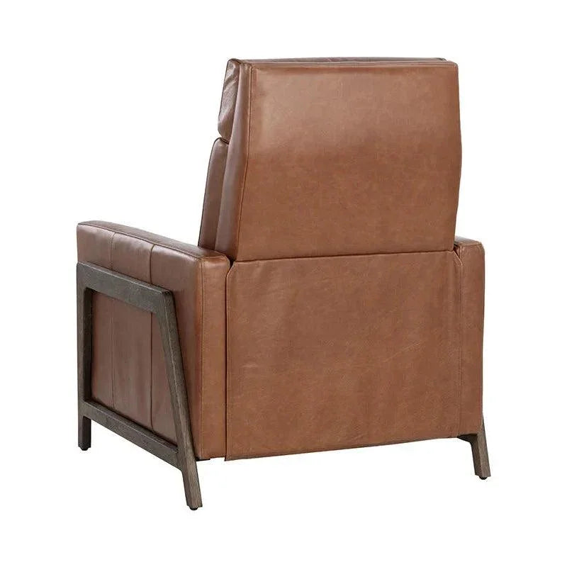 Brandon Recliner Shalimar Tobacco Leather Chair - LOOMLAN - SUNPAN - Club Chairs