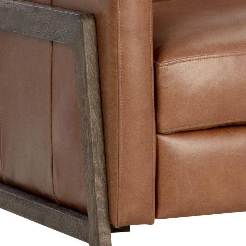 Brandon Recliner Shalimar Tobacco Leather Chair - LOOMLAN - SUNPAN - Club Chairs