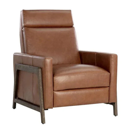 Brandon Recliner Shalimar Tobacco Leather Chair - LOOMLAN - SUNPAN - Club Chairs