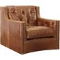 Brandy Grain Brown Leather Large Swivel Chair - LOOMLAN - Uptown Sebastian - Club Chairs
