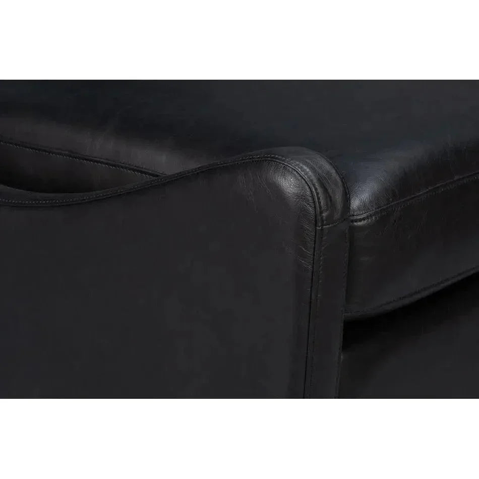 Brandy Leather Black Armless Accent Chair - LOOMLAN - Sarreid - Accent Chairs