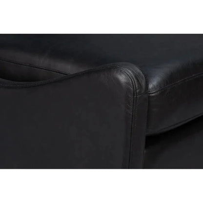 Brandy Leather Black Armless Accent Chair - LOOMLAN - Sarreid - Accent Chairs