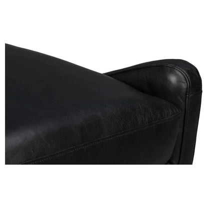 Brandy Leather Black Armless Accent Chair - LOOMLAN - Sarreid - Accent Chairs