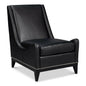 Brandy Leather Black Armless Accent Chair - LOOMLAN - Sarreid - Accent Chairs