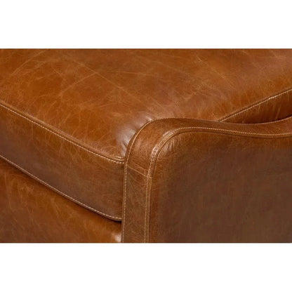 Brandy Leather Brown Armless Accent Chair - LOOMLAN - Sarreid - Accent Chairs