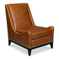Brandy Leather Brown Armless Accent Chair - LOOMLAN - Sarreid - Accent Chairs