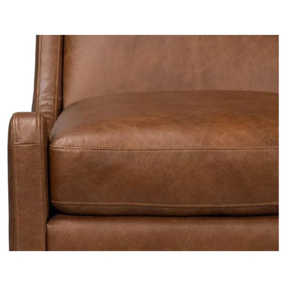 Brandy Slipper Accent Chair Distilled Leather - LOOMLAN - Sarreid - Accent Chairs