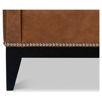 Brandy Slipper Accent Chair Distilled Leather - LOOMLAN - Sarreid - Accent Chairs