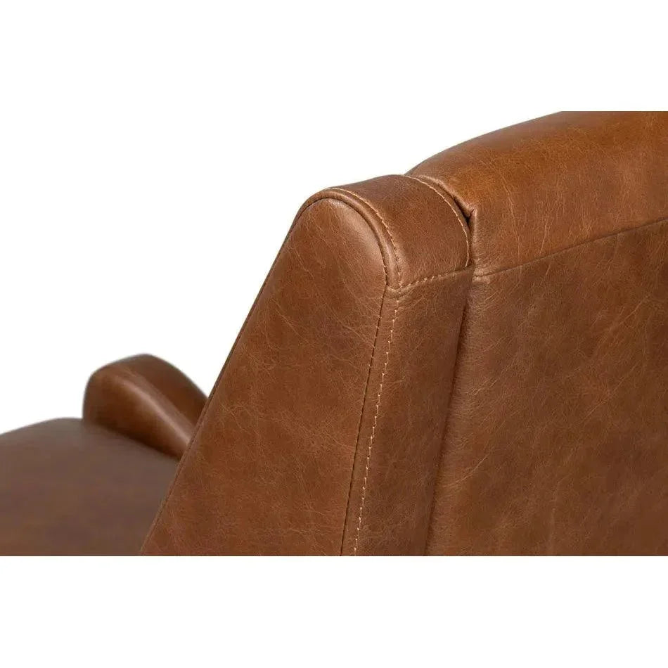 Brandy Slipper Accent Chair Distilled Leather - LOOMLAN - Sarreid - Accent Chairs