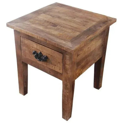 Good Earth Square Wood Lamp Table - LOOMLAN - LOOMLAN - Side Tables