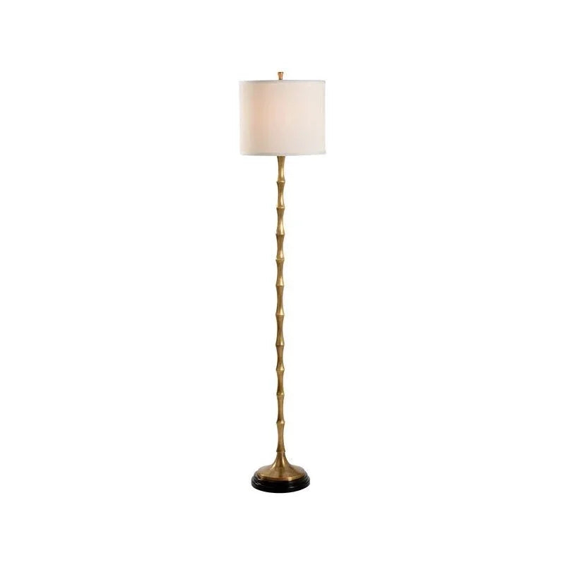 Brantley Bamboo Designed Brass Floor Lamp-Floor Lamps-Wildwood-LOOMLAN