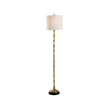Brantley Bamboo Designed Brass Floor Lamp-Floor Lamps-Wildwood-LOOMLAN