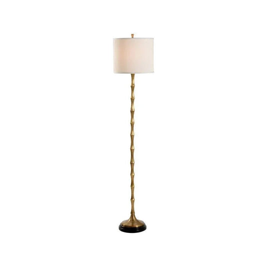 Brantley Bamboo Designed Brass Floor Lamp-Floor Lamps-Wildwood-LOOMLAN